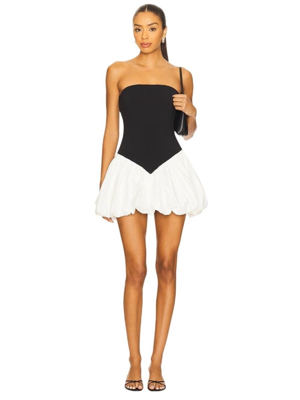 Bardot Vega Strapless Mini Dress in Black & White 4 New Womens Party